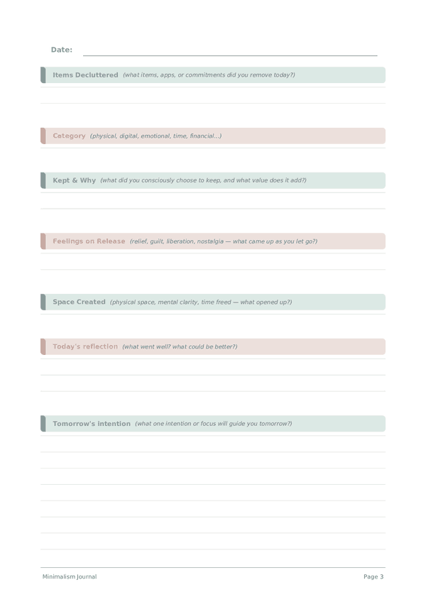 Minimalism Journal