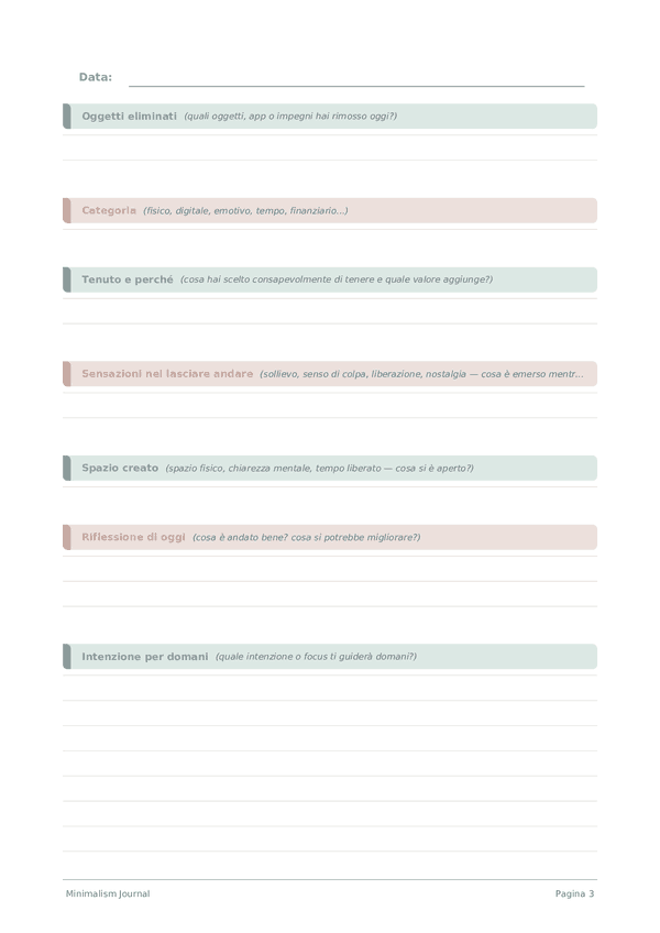 Minimalism Journal — anteprima pagina