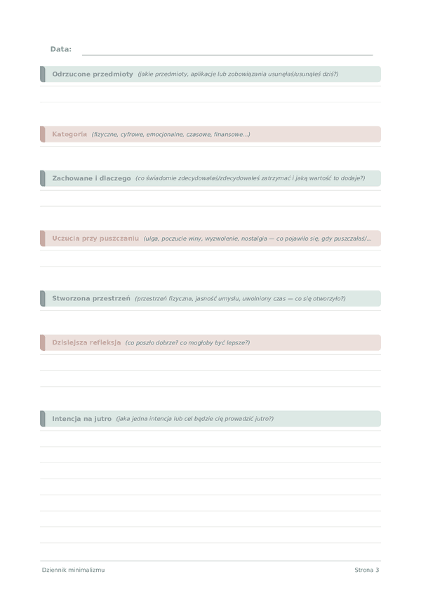 Dziennik minimalizmu