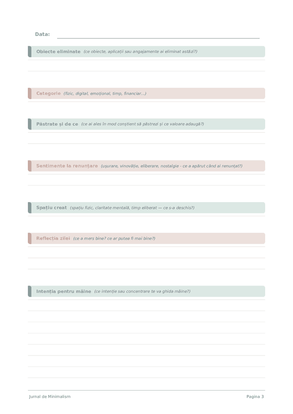 Jurnal de Minimalism