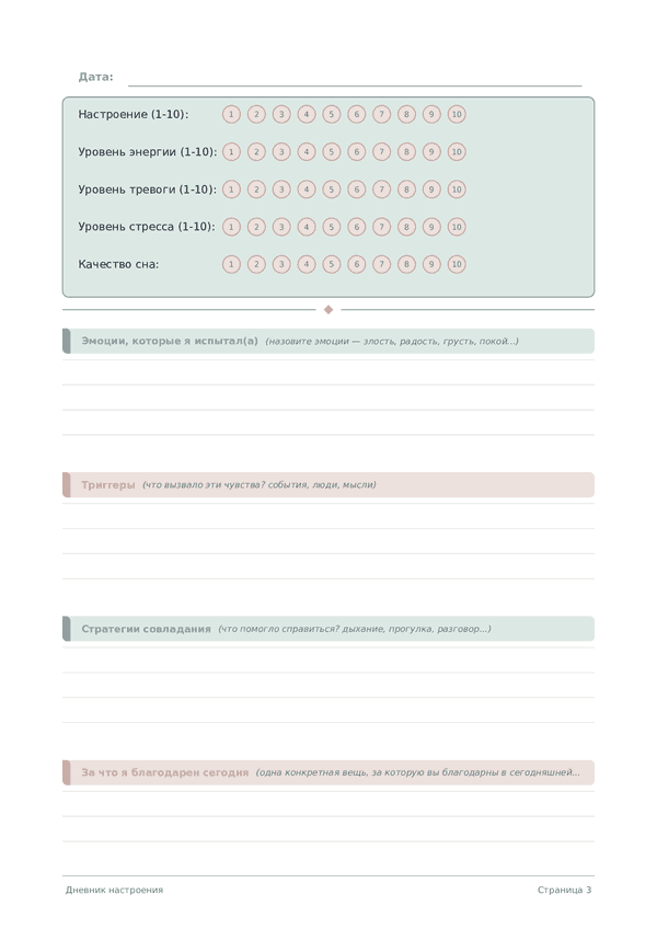 Дневник настроения