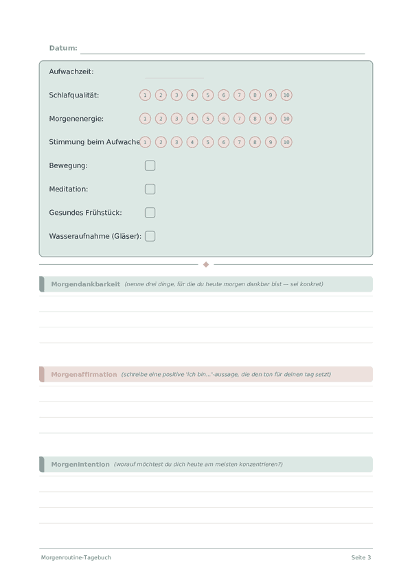 Morgenroutine-Tagebuch