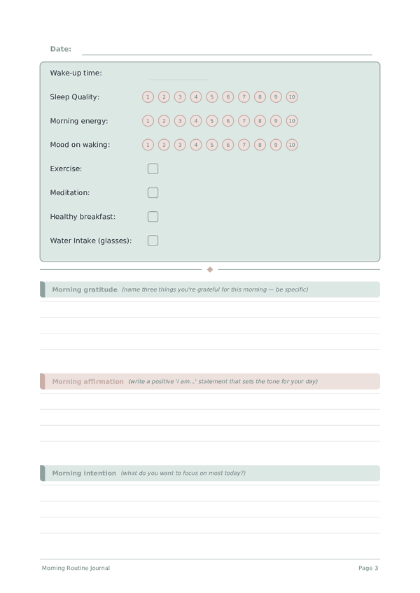 Morning Routine Journal