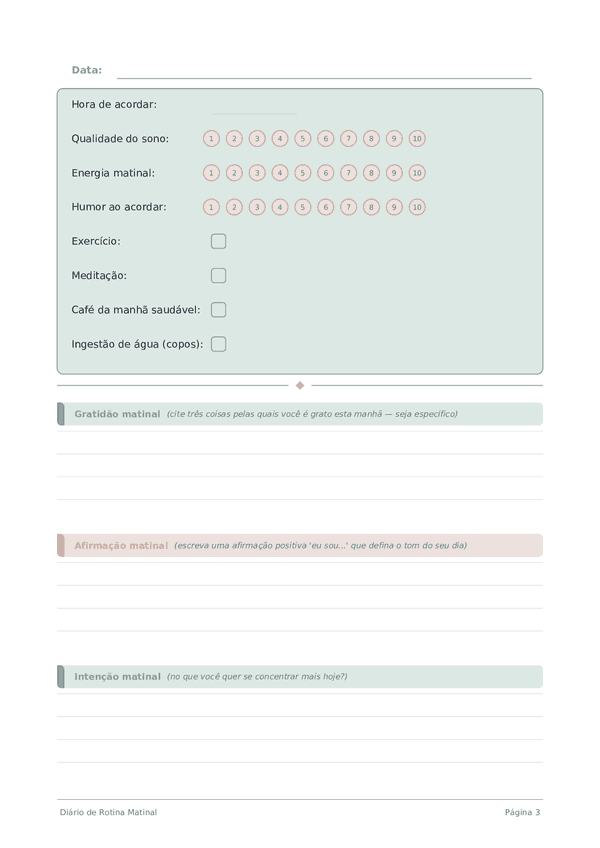 Diário de Rotina Matinal