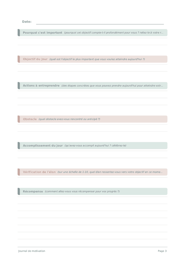 Journal de motivation
