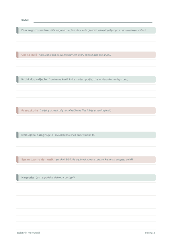 Dziennik motywacji