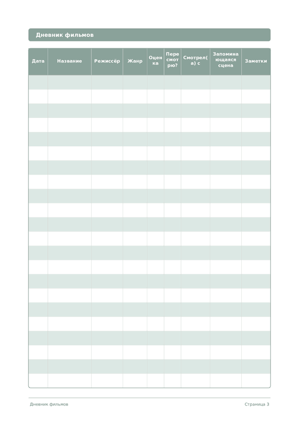 Дневник фильмов