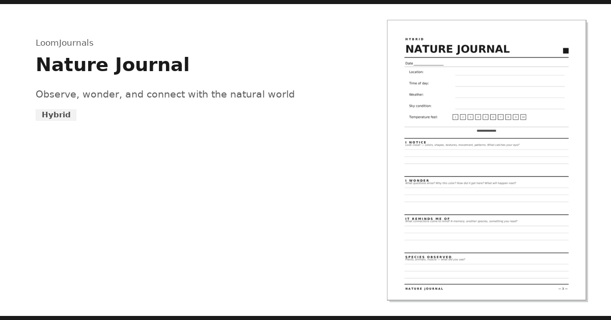 Nature Journal.pdf Free Printable “Nature Journal” Template in PDF Format — LoomJournals