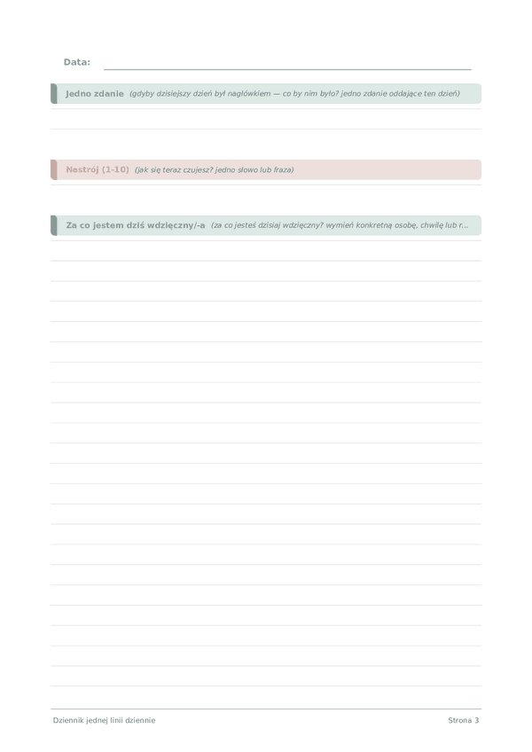 Dziennik jednej linii dziennie