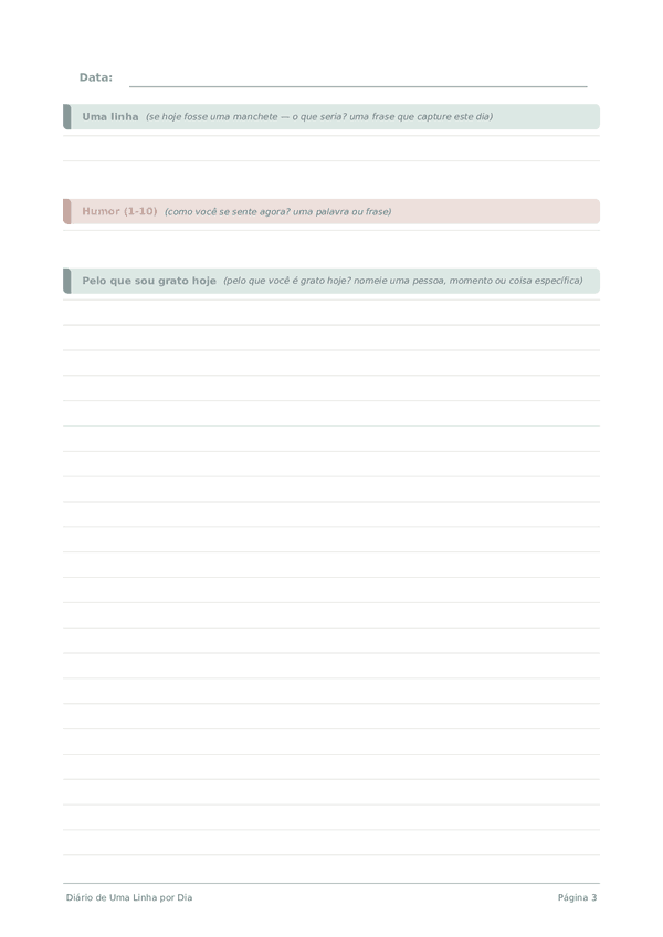 Diário de Uma Linha por Dia