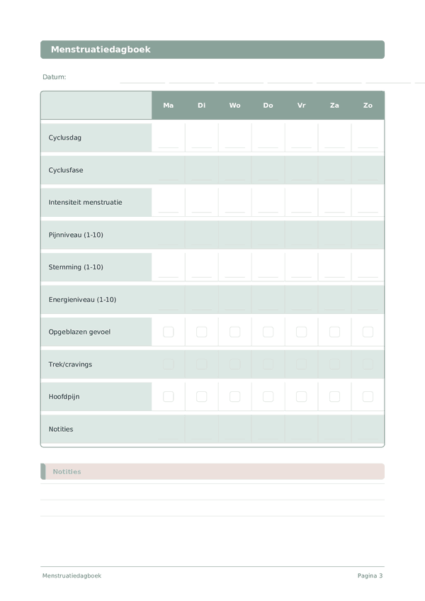 Menstruatiedagboek