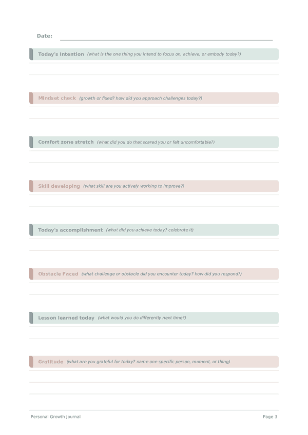 Personal Growth Journal