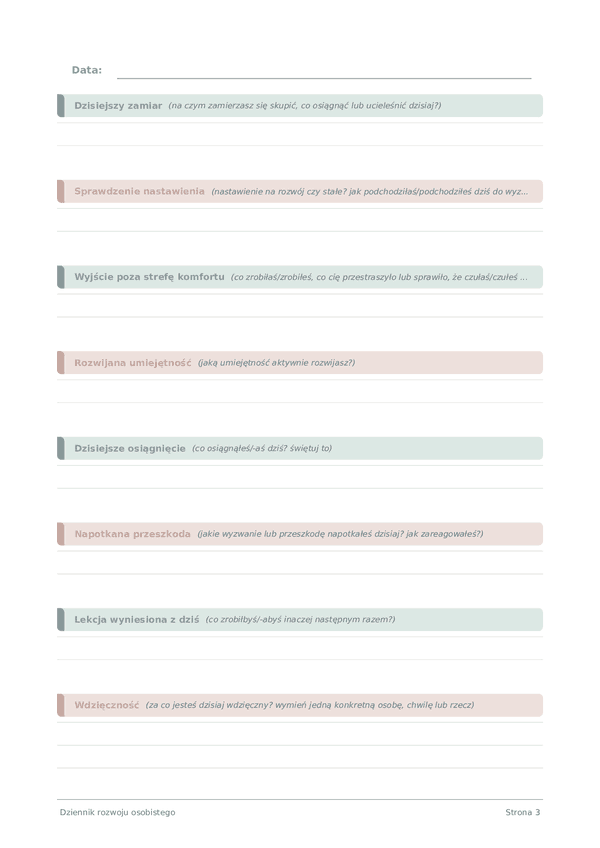 Dziennik rozwoju osobistego