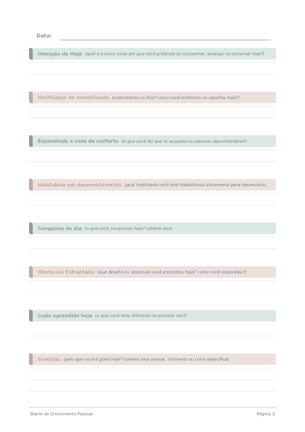 Diário de Crescimento Pessoal