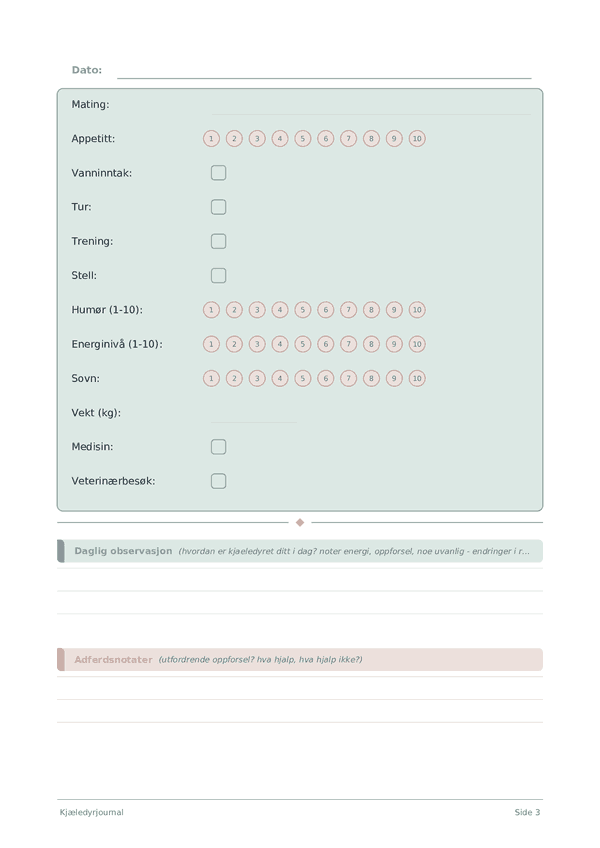Kjæledyrjournal