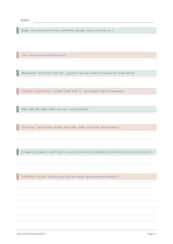 Journal de photographie