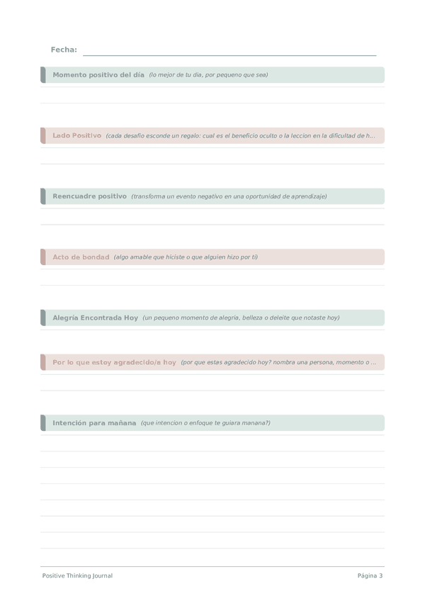 Positive Thinking Journal