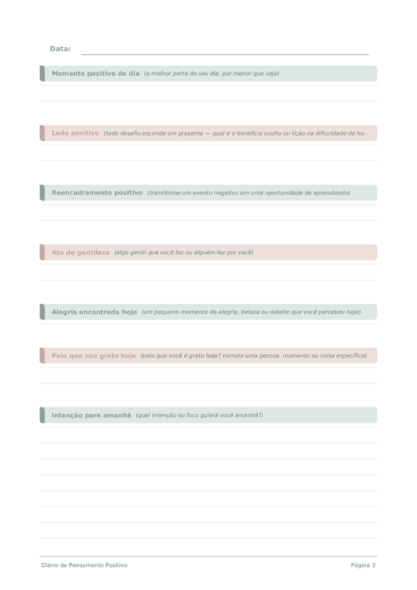 Diário de Pensamento Positivo