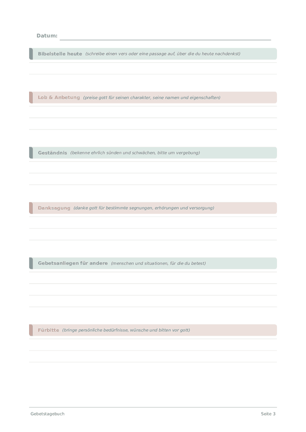 Gebetstagebuch