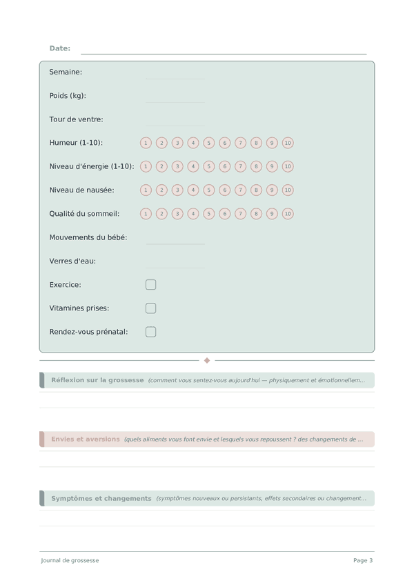 Journal de grossesse