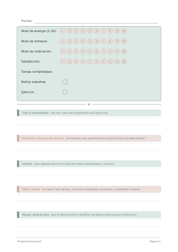 Productivity Journal