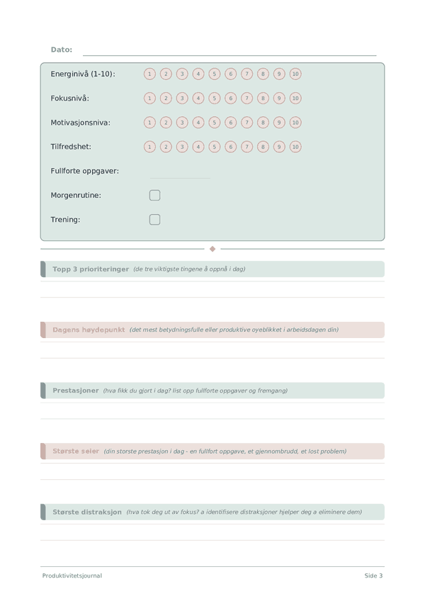 Produktivitetsjournal