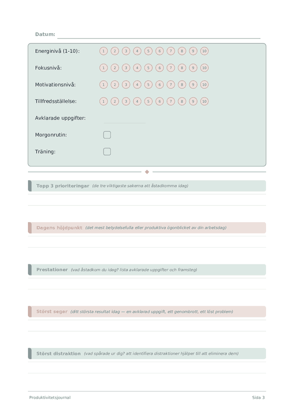 Produktivitetsjournal
