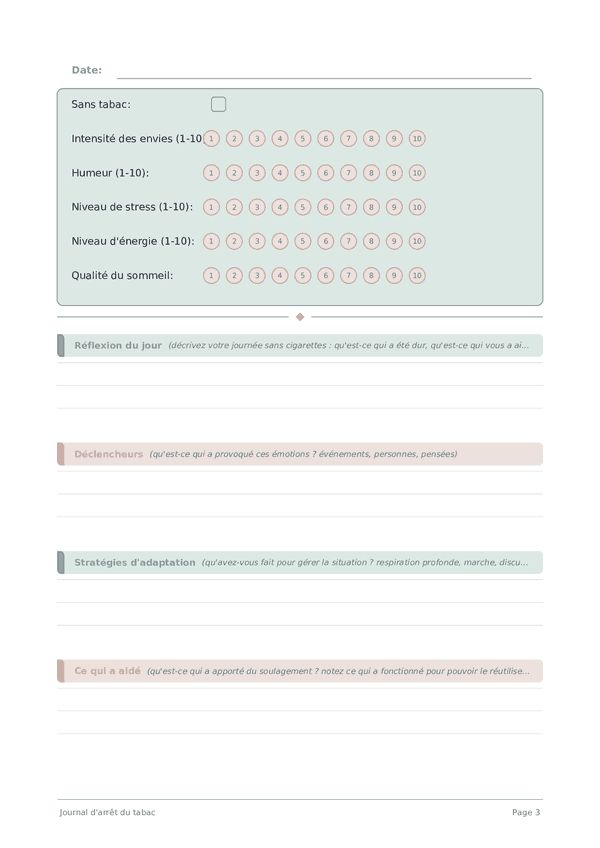 Journal d'arrêt du tabac