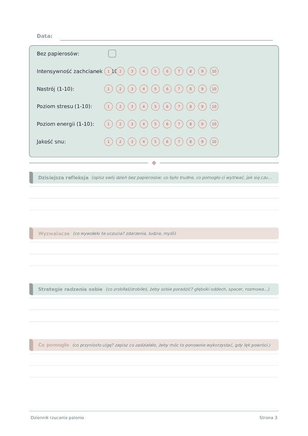 Dziennik rzucania palenia