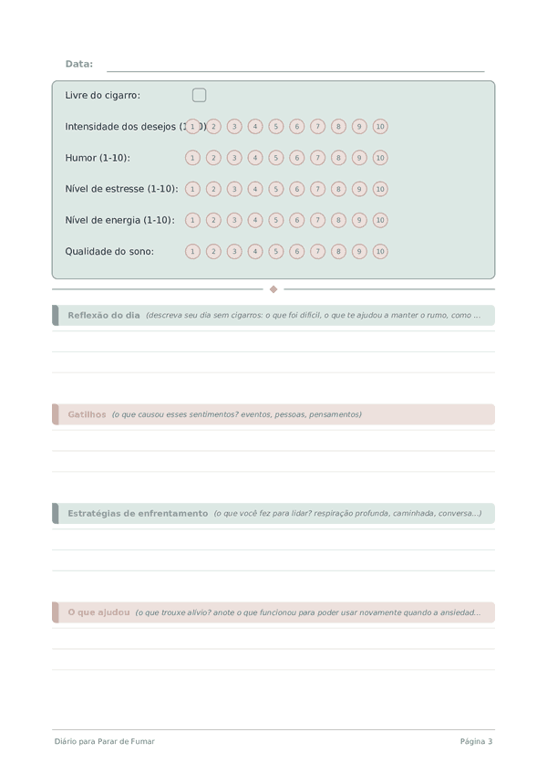 Diário para Parar de Fumar