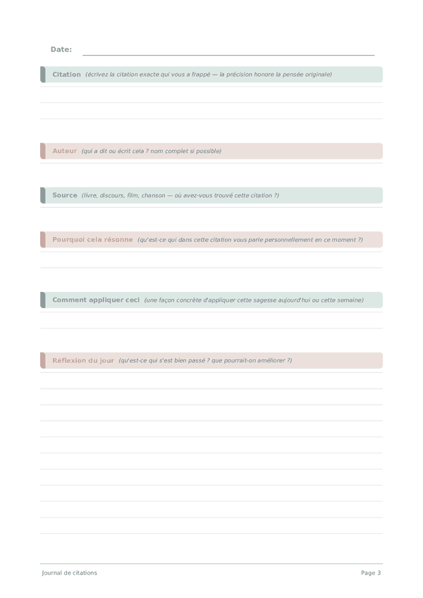 Journal de citations