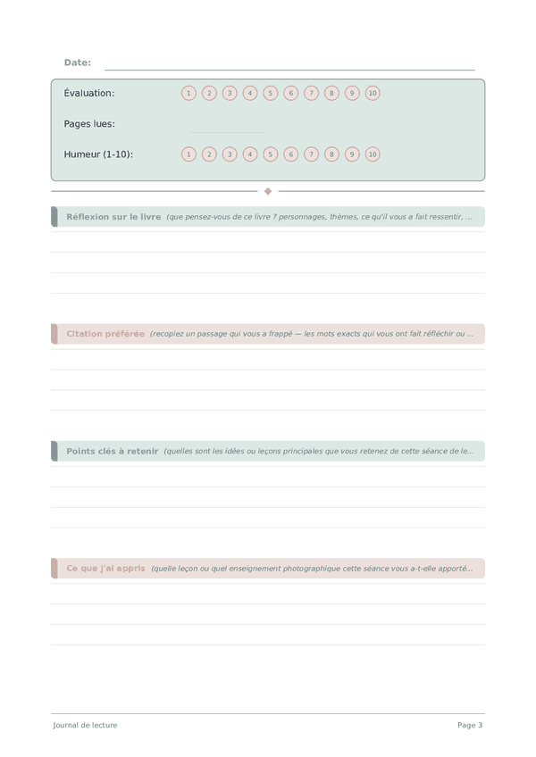 Journal de lecture