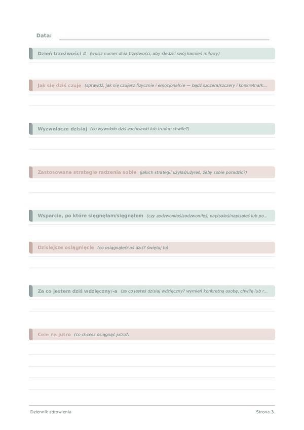 Dziennik zdrowienia