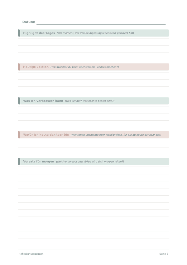 Reflexionstagebuch