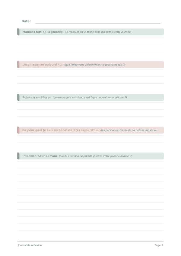 Journal de réflexion