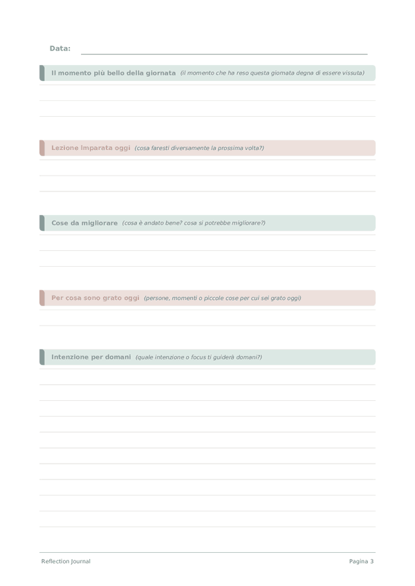 Reflection Journal — anteprima pagina