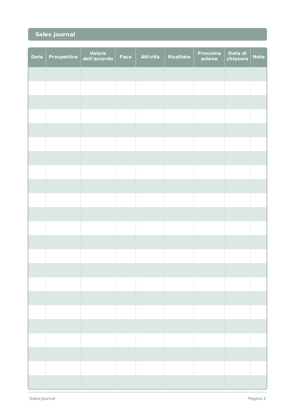 Sales Journal — anteprima pagina
