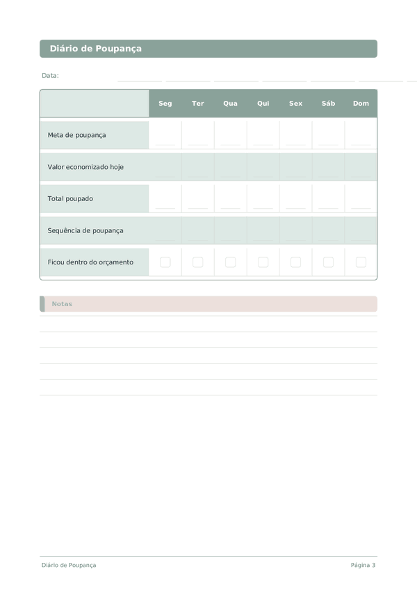 Diário de Poupança