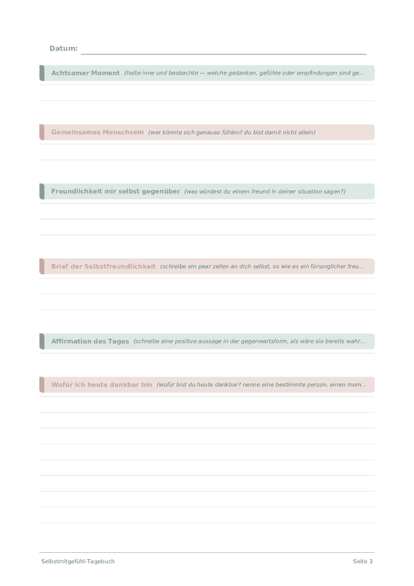 Selbstmitgefühl-Tagebuch