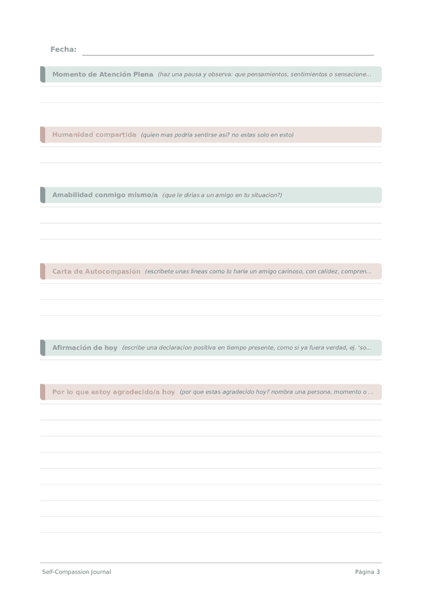 Self-Compassion Journal