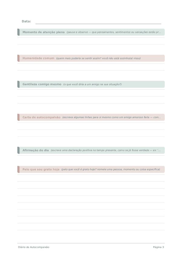 Diário de Autocompaixão