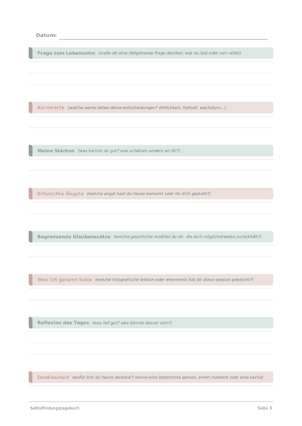 Selbstfindungstagebuch