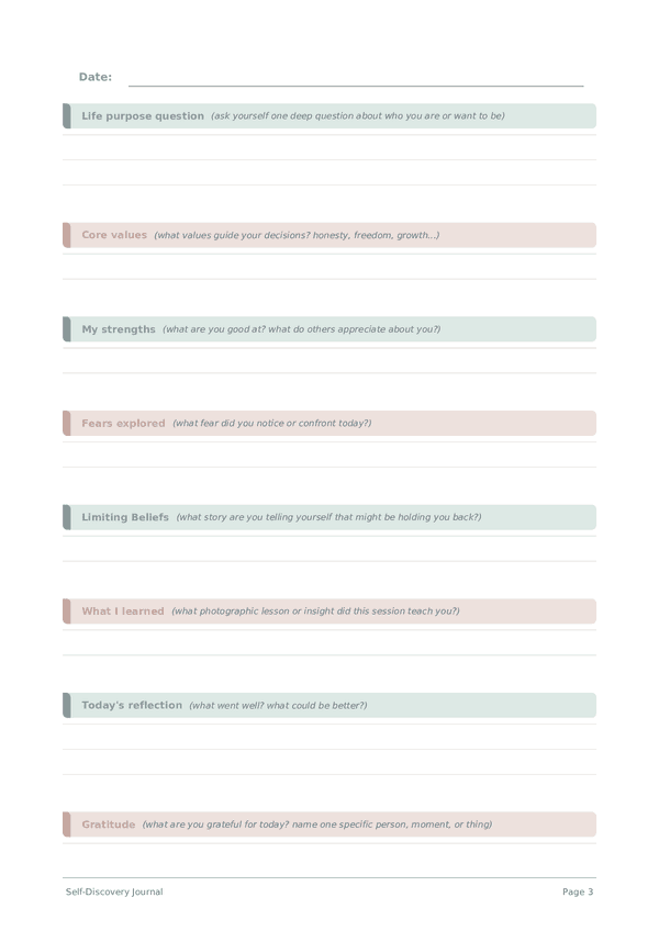 Self-Discovery Journal