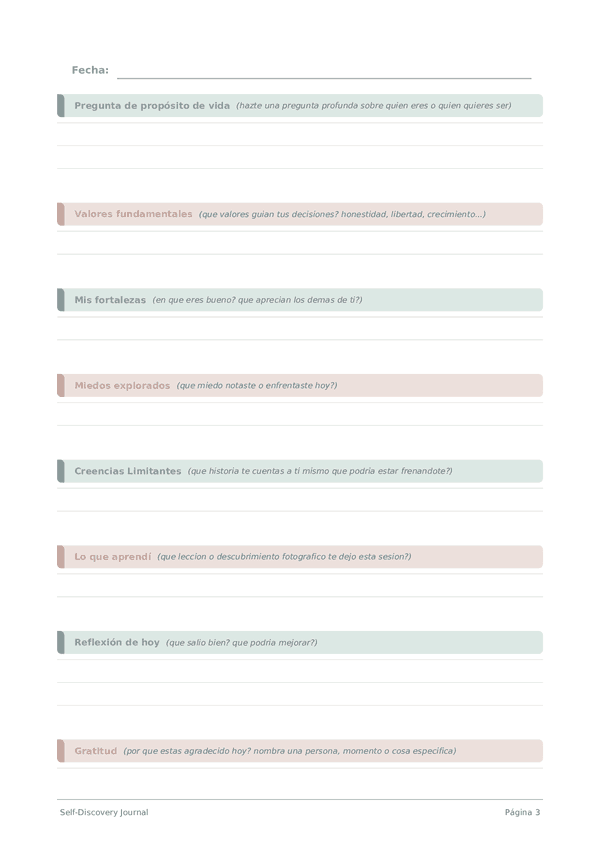 Self-Discovery Journal