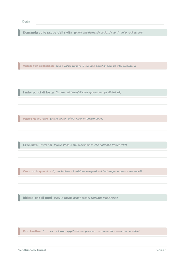 Self-Discovery Journal — anteprima pagina