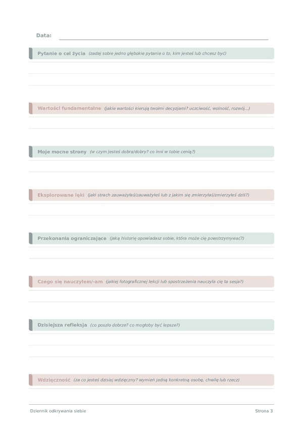 Dziennik odkrywania siebie