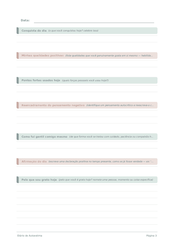 Diário de Autoestima