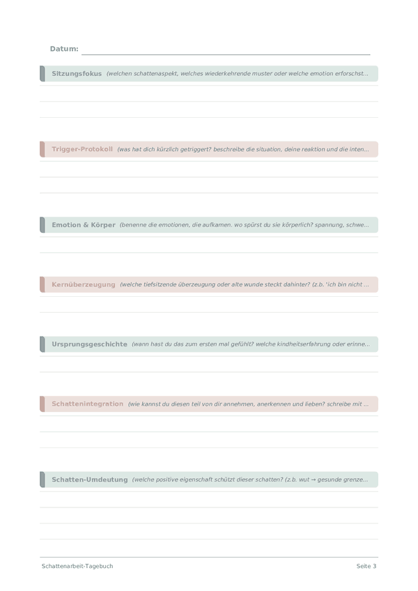 Schattenarbeit-Tagebuch