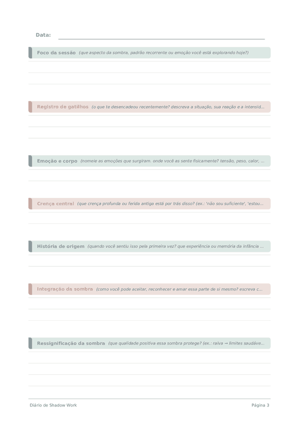 Diário de Shadow Work