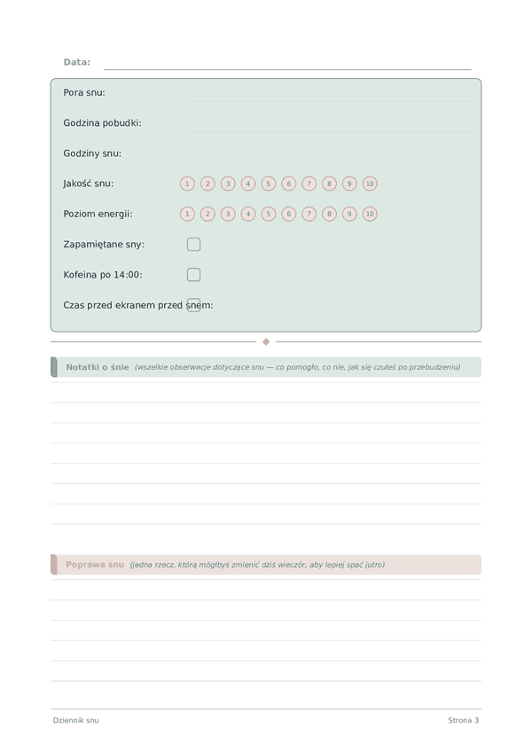 Dziennik snu